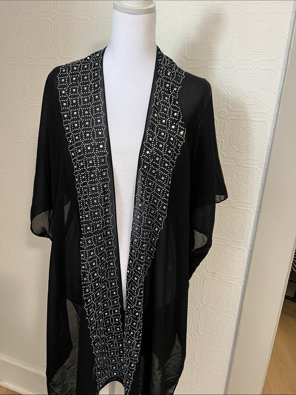 Jessica Black Sheer Kimono Cardigan